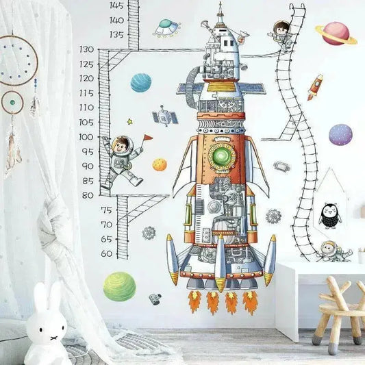 Space Rocket Wall Sticker Lebanon - Fun Height Measure for Kids - Easy do Wall do
