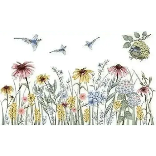 Spring Garden Floral and Bird Wallpaper Stickers for Natural Decor - Easy do Wall do