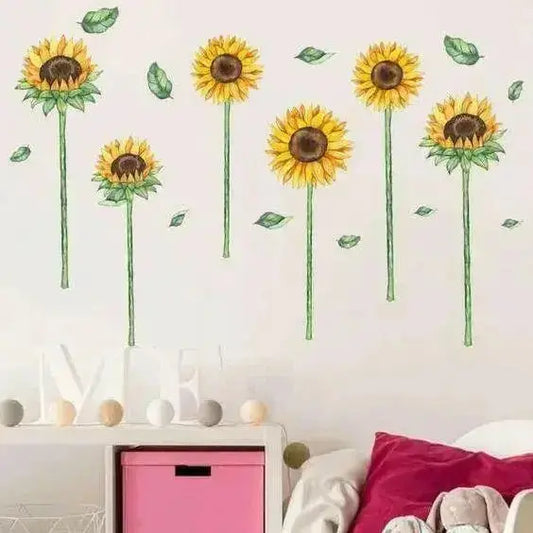 Sunflower Wall Decal Watercolour Wall Stickers - Easy do Wall do