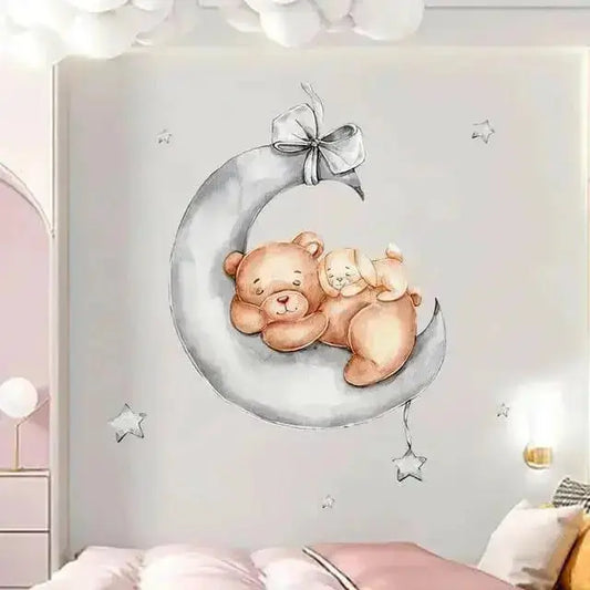 Sweet Dreams Bear and Bunny Wallpaper Stickers for Kids - Easy do Wall do