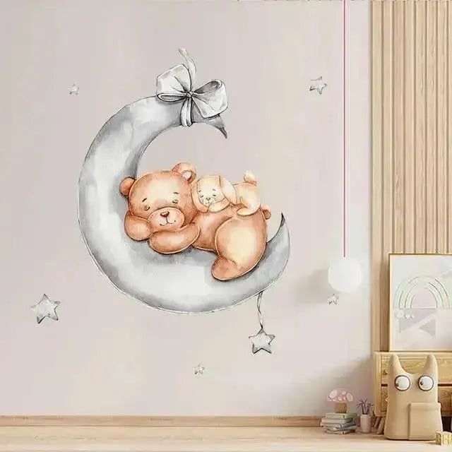 Sweet Dreams Bear and Bunny Wallpaper Stickers for Kids - Easy do Wall do