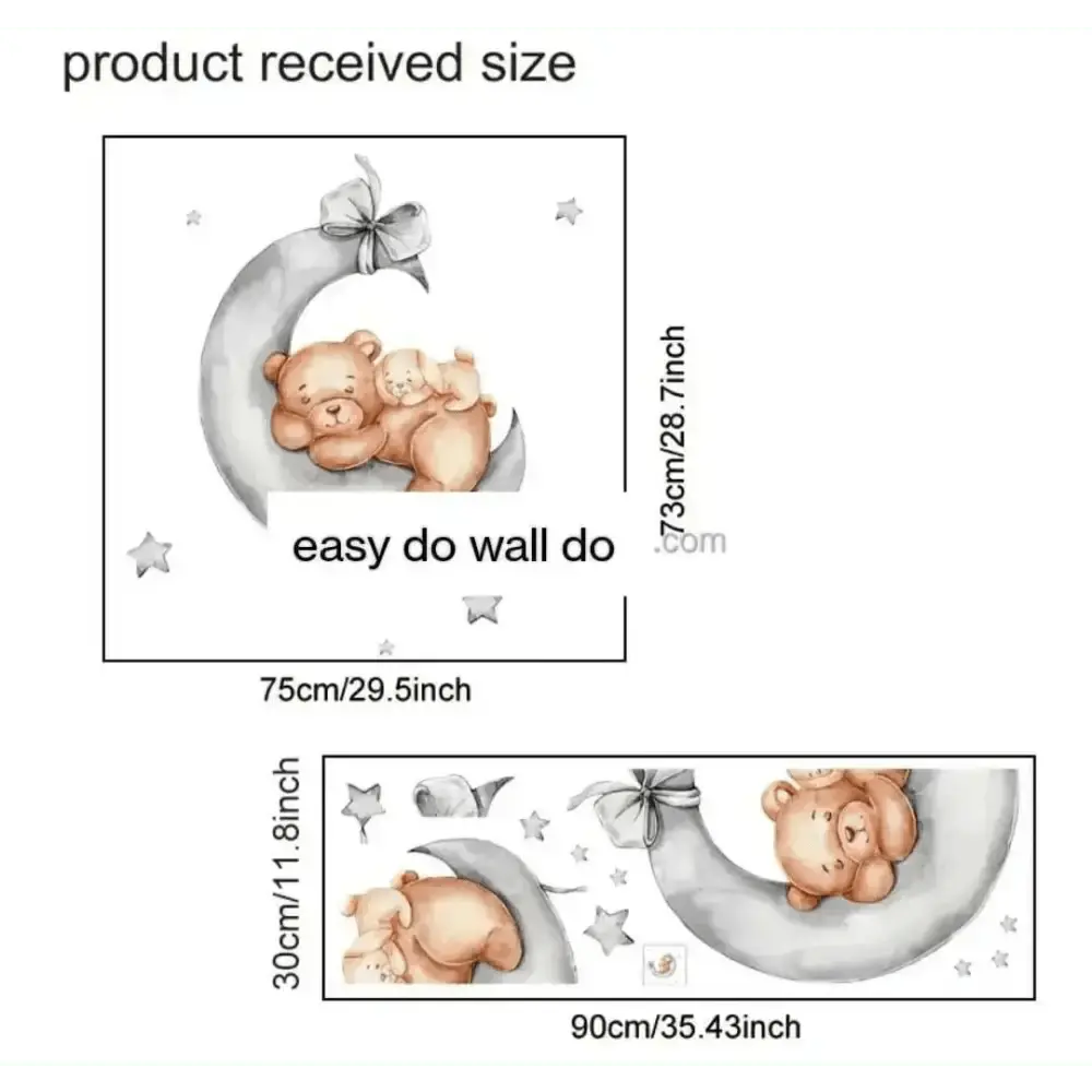 Sweet Dreams Bear and Bunny Wallpaper Stickers for Kids - Easy do Wall do
