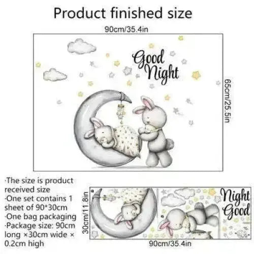 Sweet Dreams Bunny Wall Sticker for Kids' Rooms - Easy do Wall do