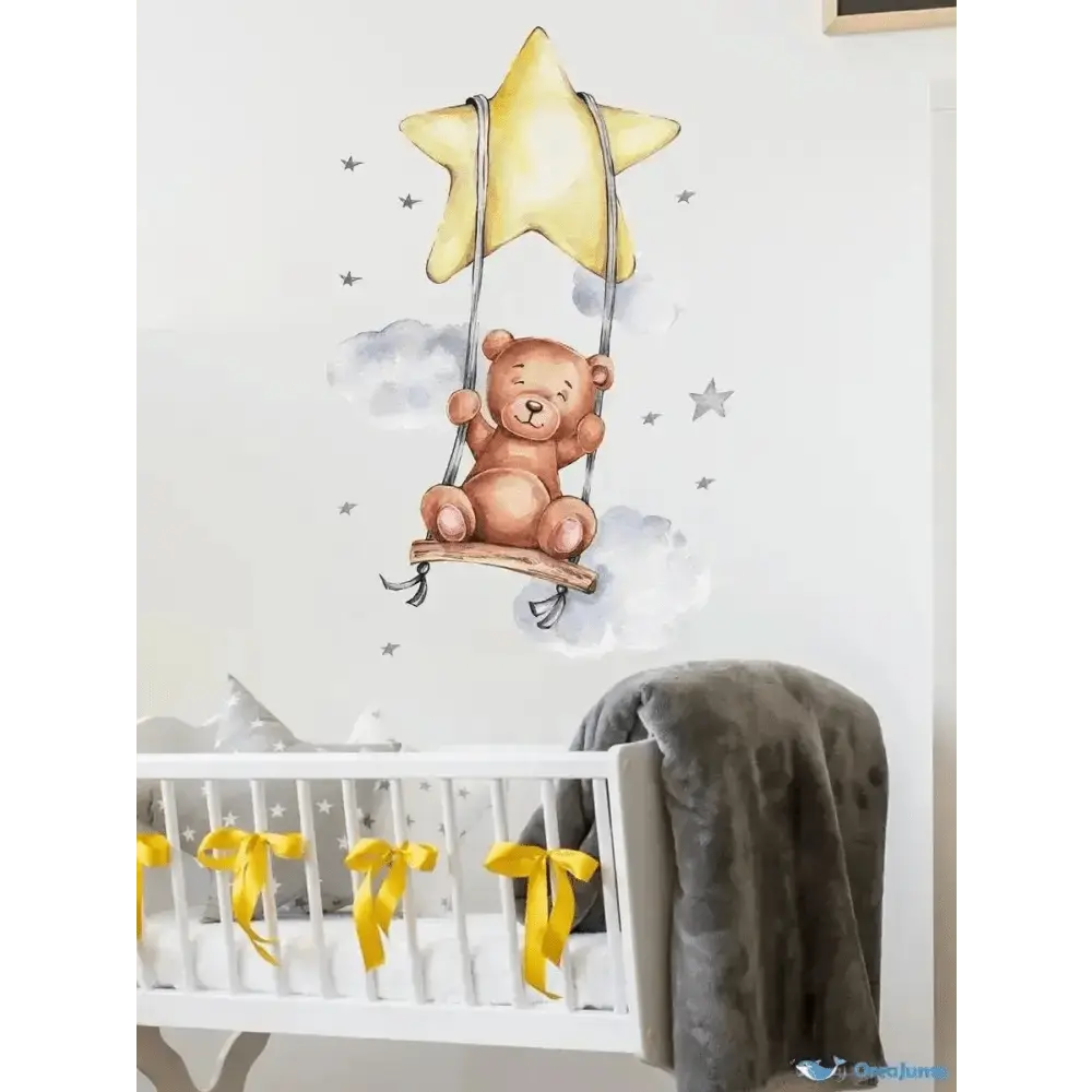 Swinging Teddy Bear Wall Sticker - Easy do Wall do