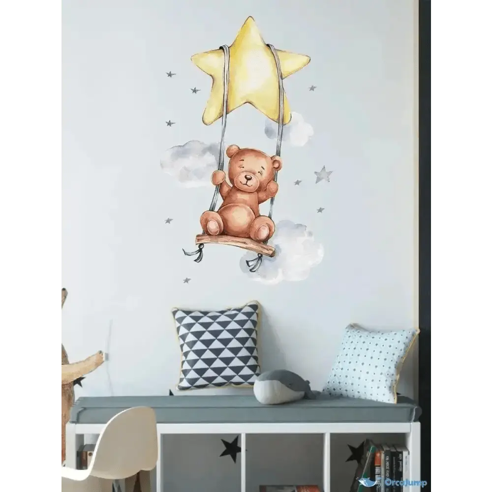Swinging Teddy Bear Wall Sticker - Easy do Wall do