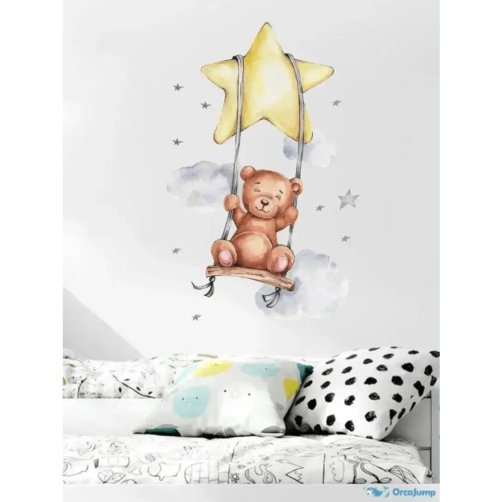 Swinging Teddy Bear Wall Sticker - Easy do Wall do