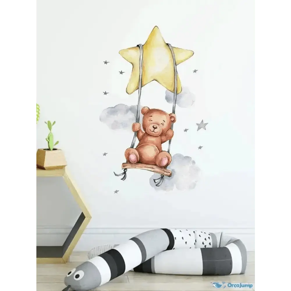 Swinging Teddy Bear Wall Sticker - Easy do Wall do