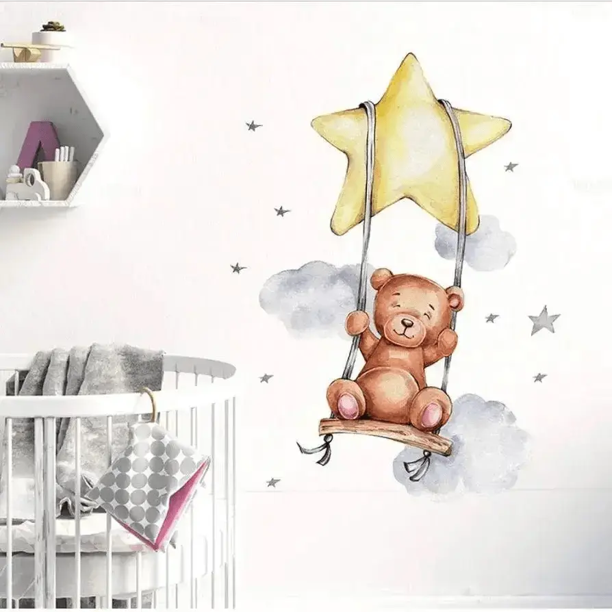 Swinging Teddy Bear Wall Sticker - Easy do Wall do