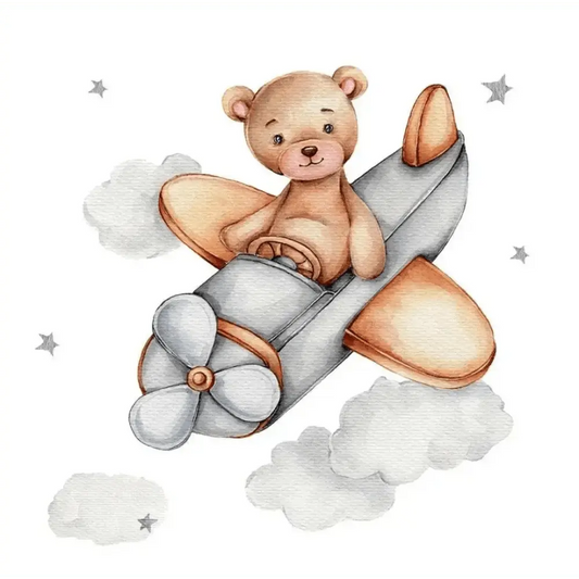 Teddy Bear Pilot Wallpaper Stickers for Kidsr - Easy do Wall do