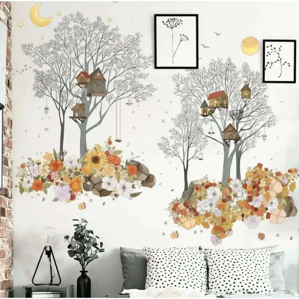 Treehouse and Flower Garden Wall Stickers Lebanon - Whimsical Decor for Kids’ Rooms - Easy do Wall do