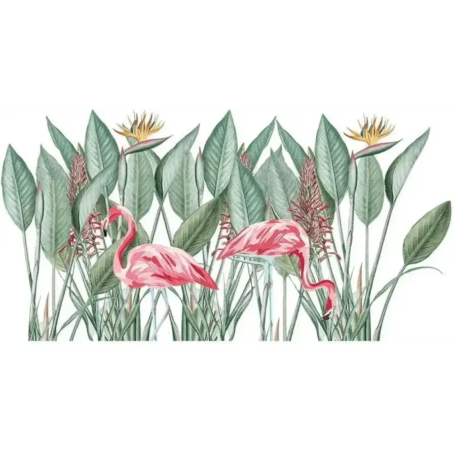 Tropical Flamingo and Palm Wall Sticker Set for Exotic Decor - Easy do Wall do