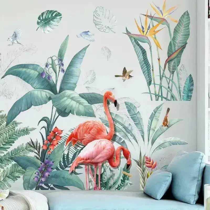 Tropical Flamingo Wall Stickers for Vibrant Spaces - Easy do Wall do