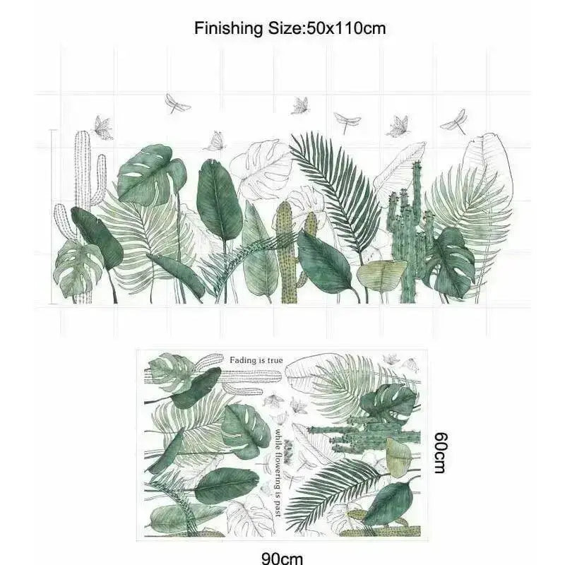 Tropical Leaf Wallpaper Stickers for Modern Decor - Easy do Wall do