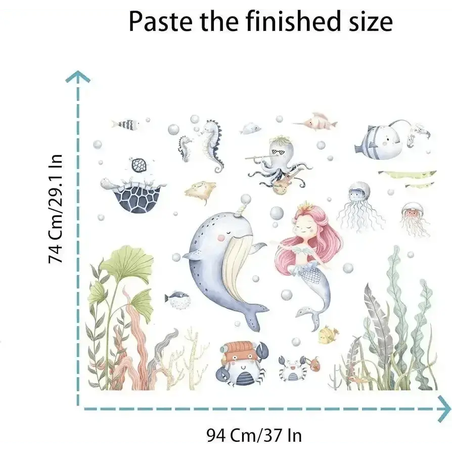 Under the Sea Mermaid Wall Stickers Set for Magical Kids' Rooms - Easy do Wall do