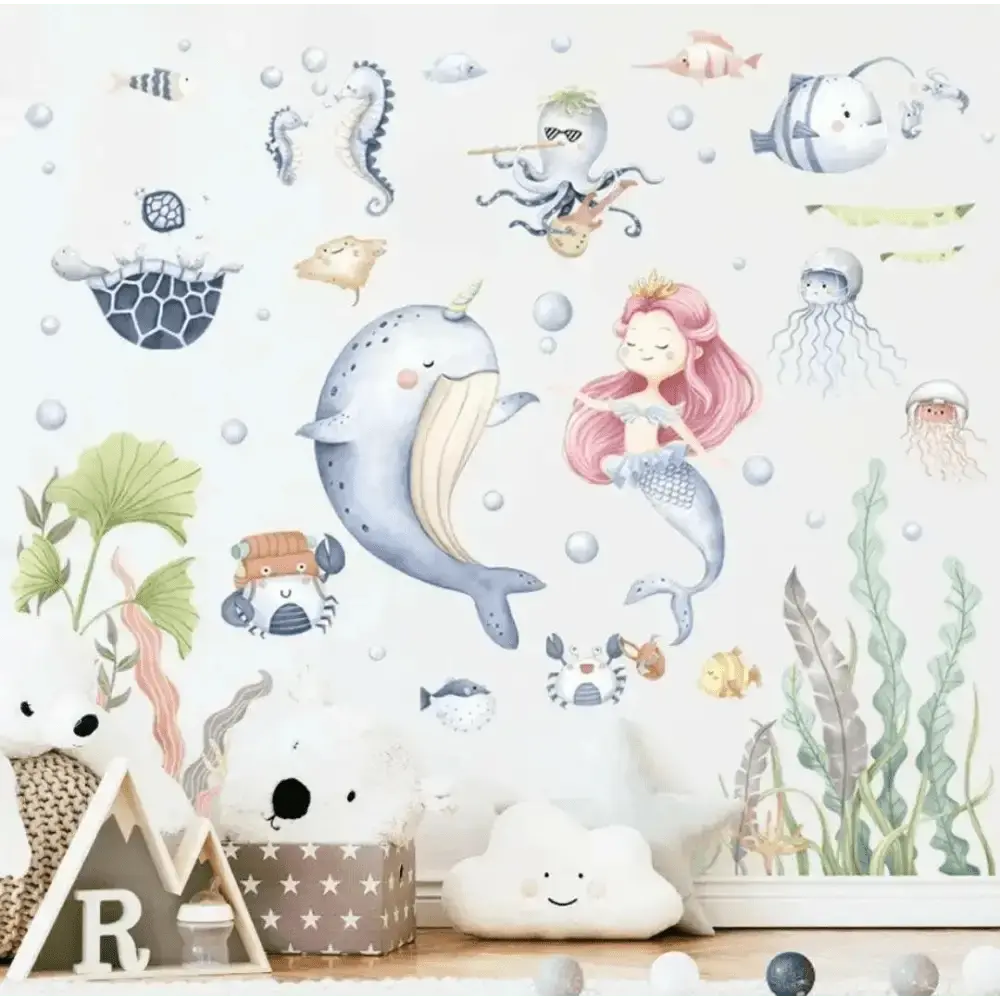 Under the Sea Mermaid Wall Stickers Set for Magical Kids' Rooms - Easy do Wall do