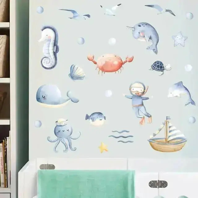 Underwater Adventure Wall Stickers - Vibrant Ocean Decor - Easy do Wall do