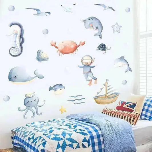 Underwater Adventure Wall Stickers - Vibrant Ocean Decor - Easy do Wall do