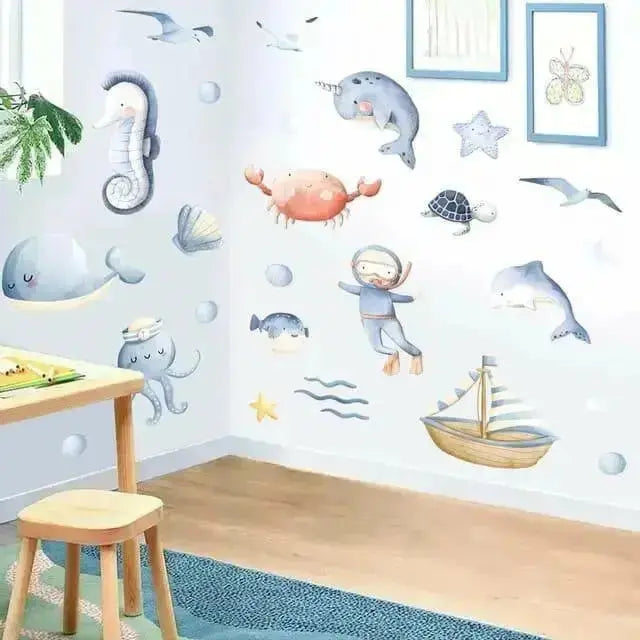 Underwater Adventure Wall Stickers - Vibrant Ocean Decor - Easy do Wall do