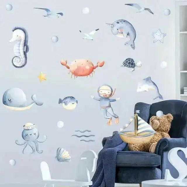 Underwater Adventure Wall Stickers - Vibrant Ocean Decor - Easy do Wall do