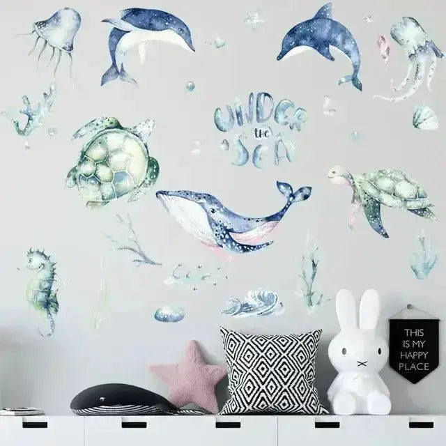 Underwater Ocean Wall Stickers Set - Vibrant Marine Decor - Easy do Wall do