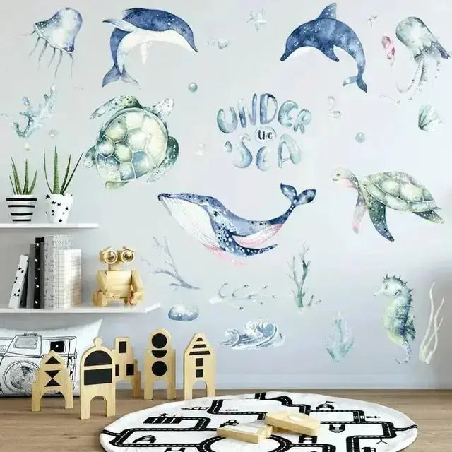 Underwater Ocean Wall Stickers Set - Vibrant Marine Decor - Easy do Wall do