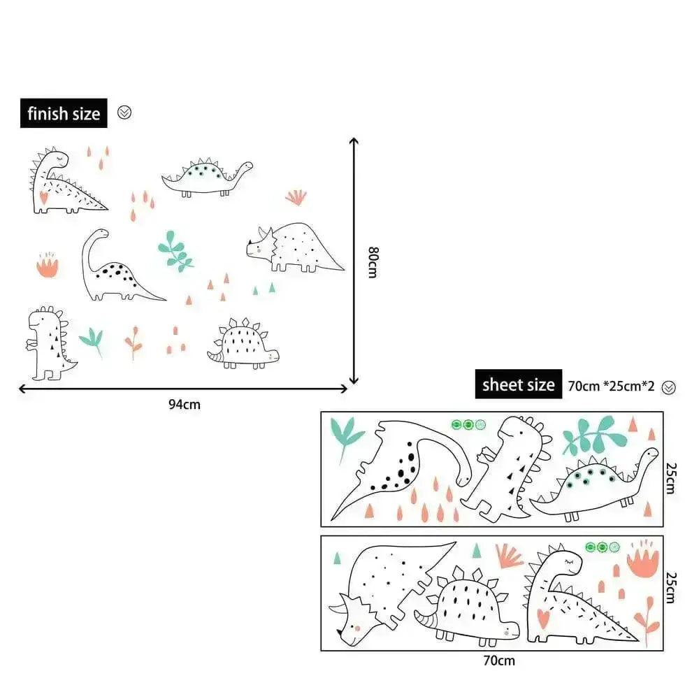 Vinyl Dinosaurs Wallpaper Stickers - Fun and Interactive Room Decor - Easy do Wall do