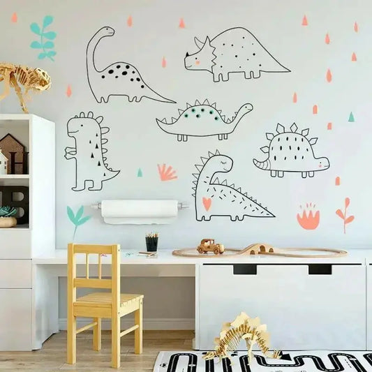 Vinyl Dinosaurs Wallpaper Stickers - Fun and Interactive Room Decor - Easy do Wall do