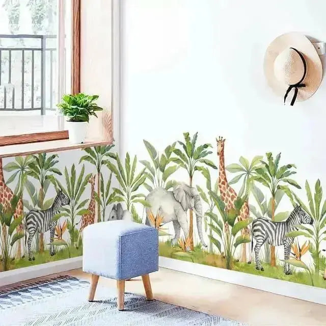 Watercolor Safari Wall Stickers for Elegant Spaces - Easy do Wall do