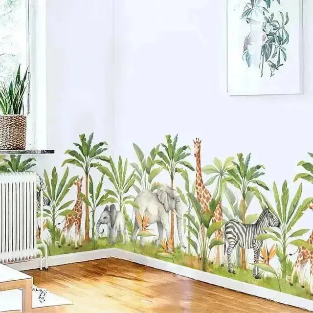 Watercolor Safari Wall Stickers for Elegant Spaces - Easy do Wall do