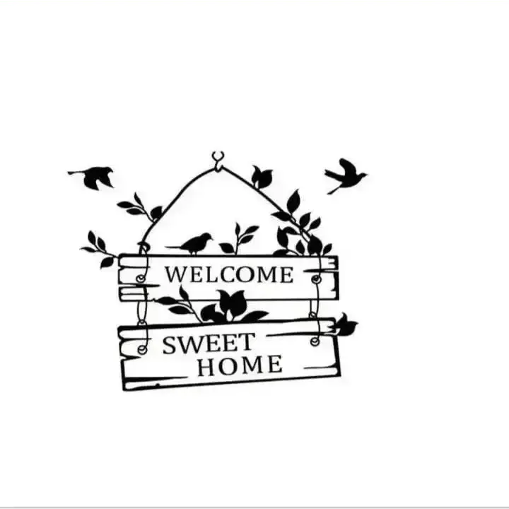 Welcome Sweet Home Wall Stickerswith Birds & Tree - Easy do Wall do