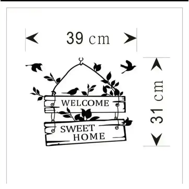 Welcome Sweet Home Wall Stickerswith Birds & Tree - Easy do Wall do