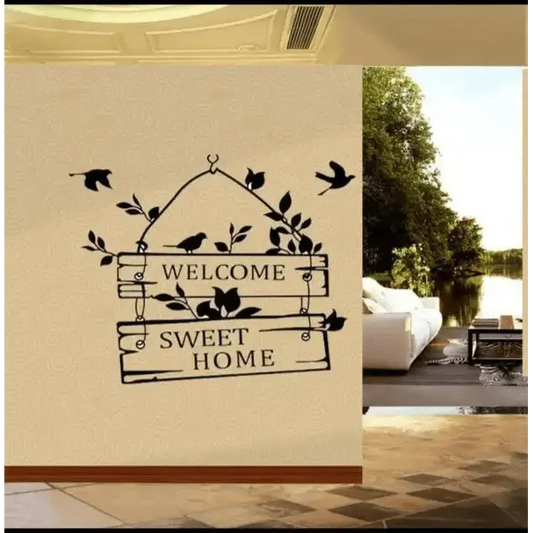 Welcome Sweet Home Wall Stickerswith Birds & Tree - Easy do Wall do