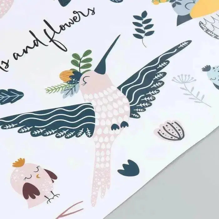 Whimsical Birds & Floral Wall Stickers for Elegant Spaces - Easy do Wall do