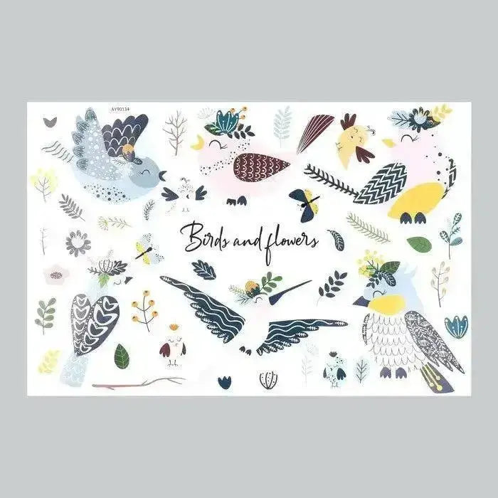Whimsical Birds & Floral Wall Stickers for Elegant Spaces - Easy do Wall do