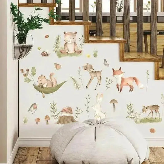 Whimsical Woodland Animal Wallpaper Stickers for Kids - Easy do Wall do