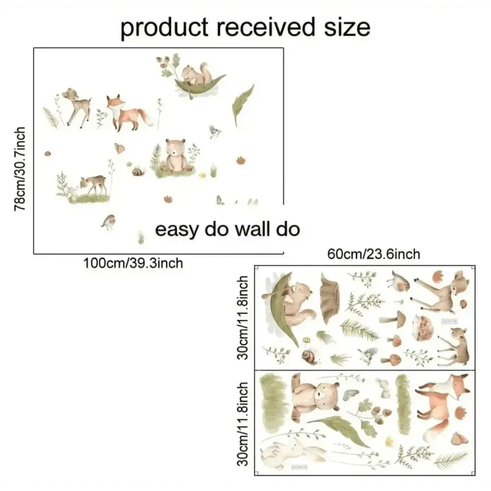 Whimsical Woodland Animal Wallpaper Stickers for Kids - Easy do Wall do