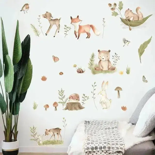 Whimsical Woodland Animal Wallpaper Stickers for Kids - Easy do Wall do