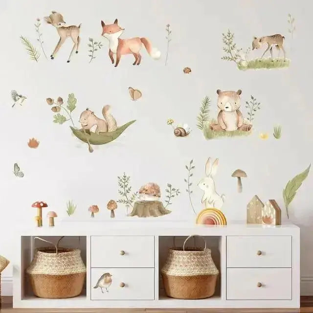 Whimsical Woodland Animal Wallpaper Stickers for Kids - Easy do Wall do