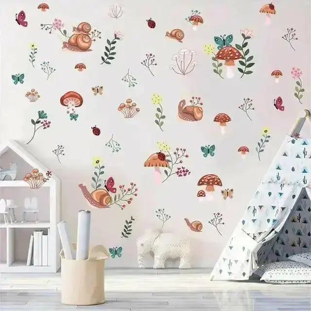 Woodland Creatures and Mushrooms Wall Stickers for Kids' Rooms - Easy do Wall do