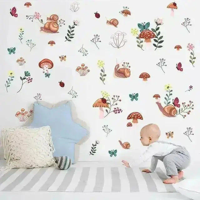 Woodland Creatures and Mushrooms Wall Stickers for Kids' Rooms - Easy do Wall do