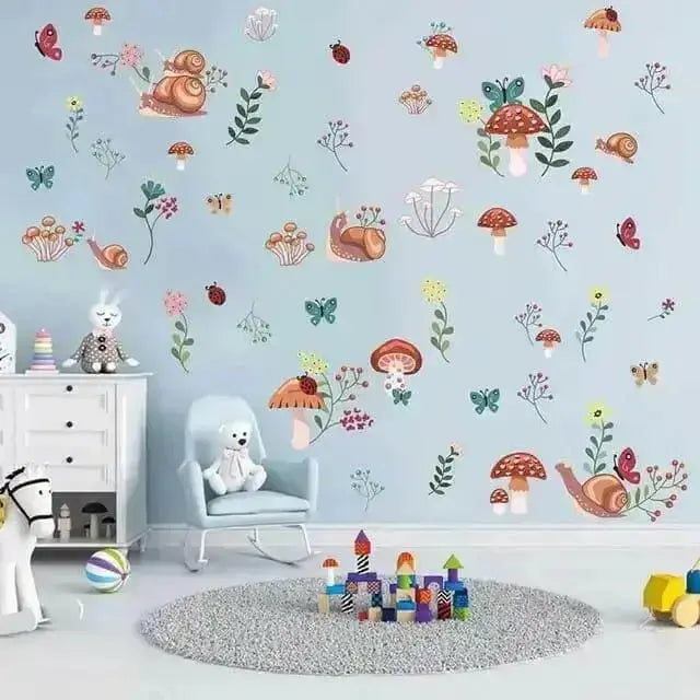 Woodland Creatures and Mushrooms Wall Stickers for Kids' Rooms - Easy do Wall do