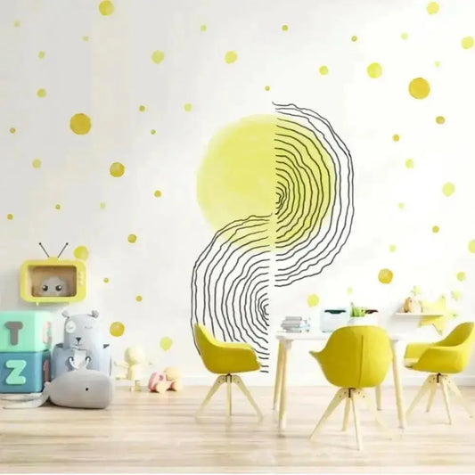 Yellow Abstract Wall Decals - Modern and Vibrant Decor - Easy do Wall do