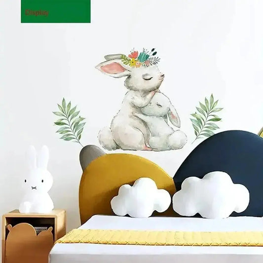 Adorable Rabbit Wallpaper Stickers - Whimsical Nature Decor - Easy do Wall do