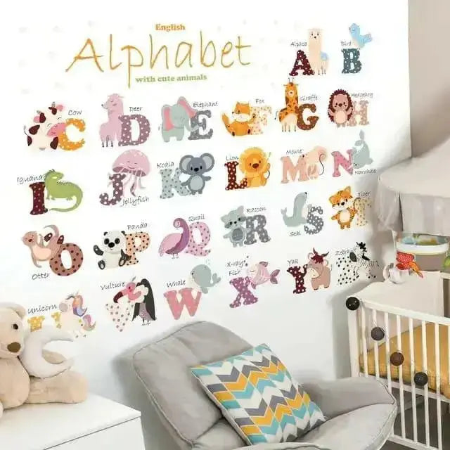 Animal Alphabet Wall Stickers for Fun and Learning in Kids' Rooms - Easy do Wall do