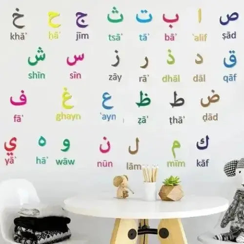 Arabic Alphabet Colorful Wall Art - Educational and Stylish Decor - Easy do Wall do