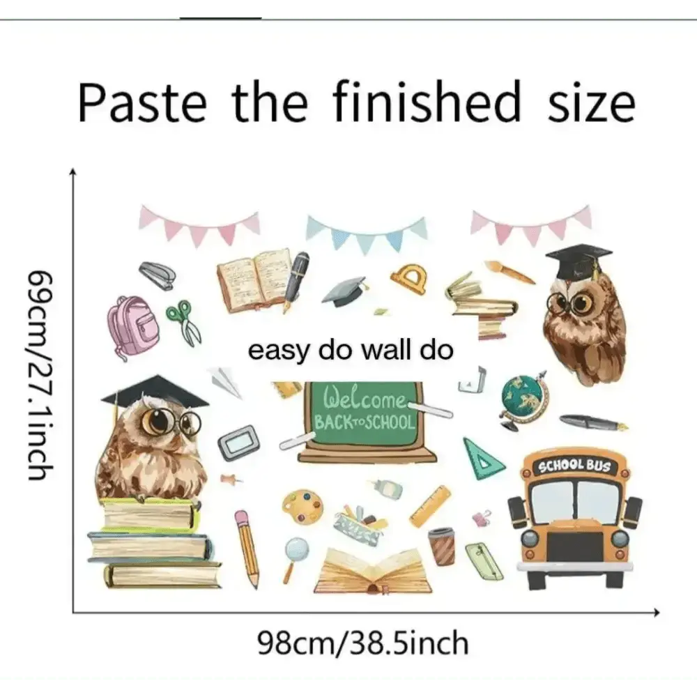 Back - to - School Owl Fun Wall Stickers for Classrooms - Easy do Wall do