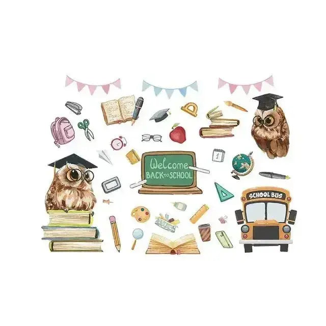 Back - to - School Owl Fun Wall Stickers for Classrooms - Easy do Wall do
