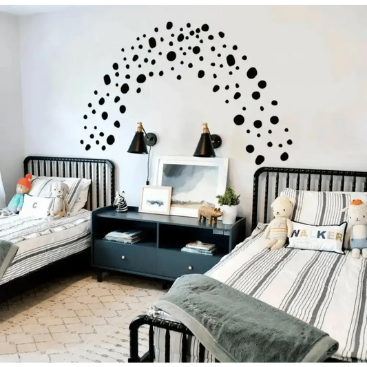 Black Dot Wall Decal Set - 4 Sheets (156 Decals) - Easy do Wall do