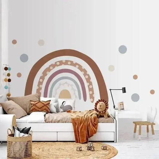 Boho Dotted Rainbow Wall Decals - Warm and Stylish Decor - Easy do Wall do