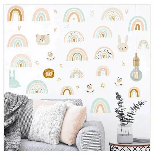Boho Rainbow Wallpaper Stickers for Baby Room Decor - Easy do Wall do